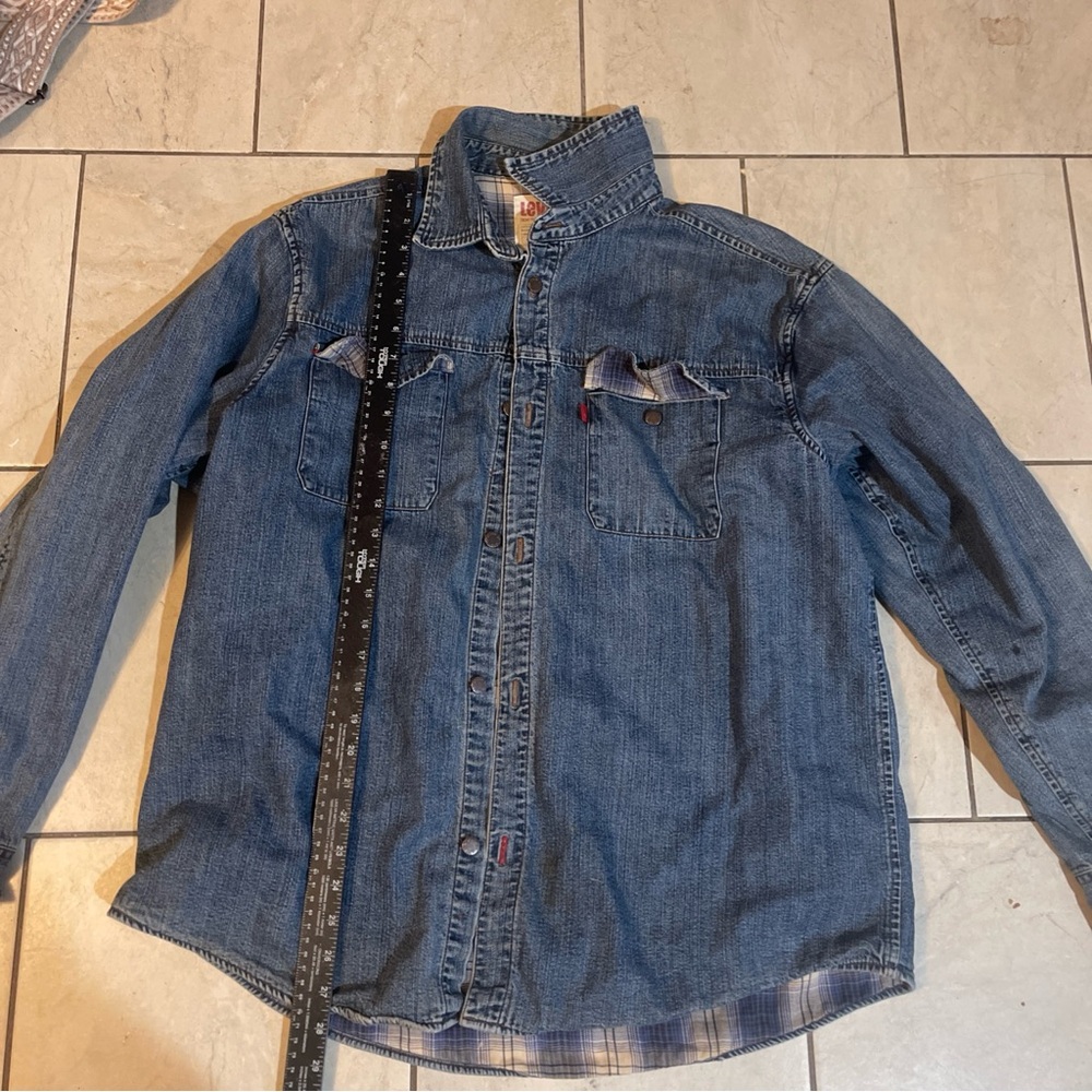 Vintage Levi Shirt Jacket Large Men’s Long Sleeve Jean Blue